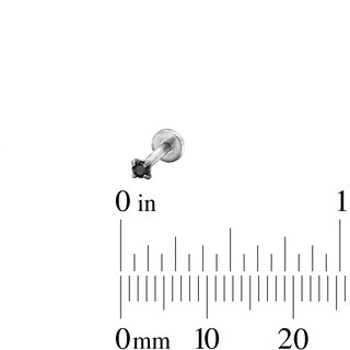 Semi-Solid Stainless Steel CZ Black Stud Set - 16G 5/16"