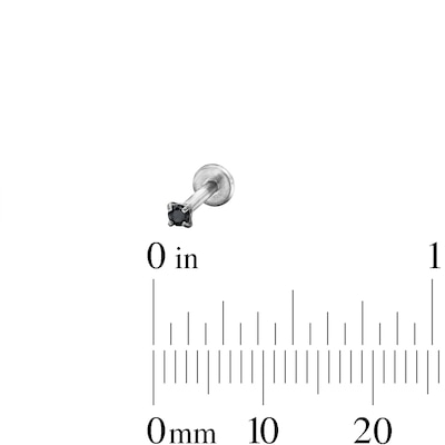 Semi-Solid Stainless Steel CZ Black Stud Set - 16G 5/16"