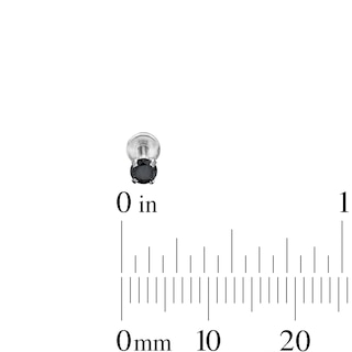 Semi-Solid Stainless Steel CZ Black Stud Set - 16G 5/16"