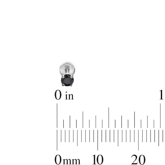 Semi-Solid Stainless Steel CZ Black Stud Set - 16G 5/16"