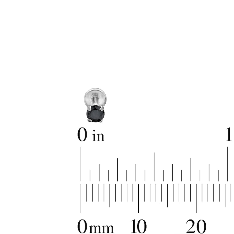 Main Image 3 of Semi-Solid Stainless Steel CZ Black Stud Set - 16G 5/16"