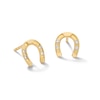 Thumbnail Image 1 of 10K Solid Gold 1/20 CT. T.W. Lab-Grown Diamond Horseshoe Studs