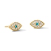 Thumbnail Image 1 of 10K Solid Gold 1/10 CT. T.W. Lab-Grown Diamond and Lab-Created Sapphire Evil Eye Studs