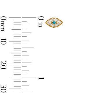 10K Solid Gold 1/10 CT. T.W. Lab-Grown Diamond and Lab-Created Sapphire Evil Eye Studs