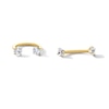 Thumbnail Image 1 of Yellow Ion-Plated CZ Curved Barbell and Horseshoe Set – 16G 5/16"