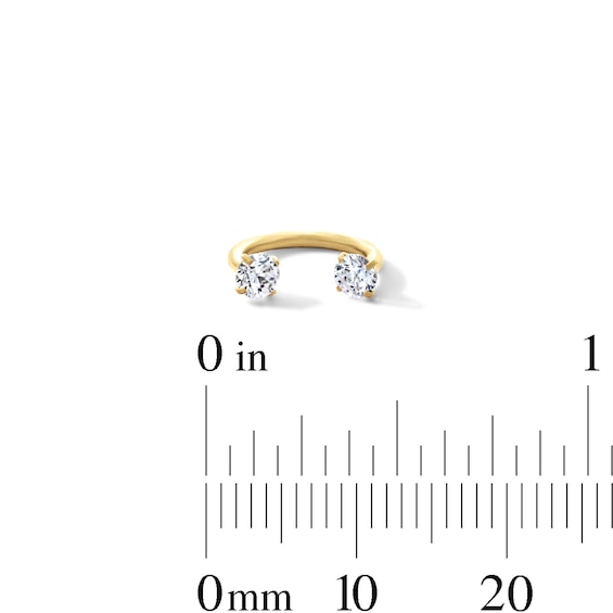 Yellow Ion-Plated CZ Curved Barbell and Horseshoe Set – 16G 5/16"