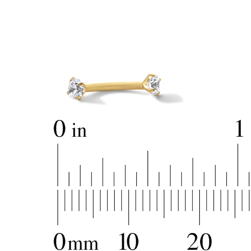 Main Image 3 of Yellow Ion-Plated CZ Curved Barbell and Horseshoe Set – 16G 5/16"