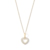 Thumbnail Image 1 of 10K Solid Gold 1/5 CT. T.W. Lab-Grown Diamond Open Heart Rope Chain Pendant - 16” + 2"