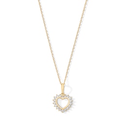 10K Solid Gold 1/5 CT. T.W. Lab-Grown Diamond Heart Pendant