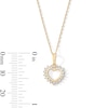 Thumbnail Image 3 of 10K Solid Gold 1/5 CT. T.W. Lab-Grown Diamond Open Heart Rope Chain Pendant - 16” + 2"