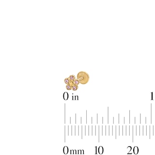 Yellow Ion-Plated CZ Pink Cartilage Stud Set - 18G 1/4"