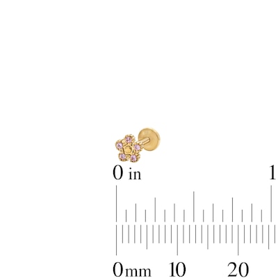 Yellow Ion-Plated CZ Pink Cartilage Stud Set - 18G 1/4"