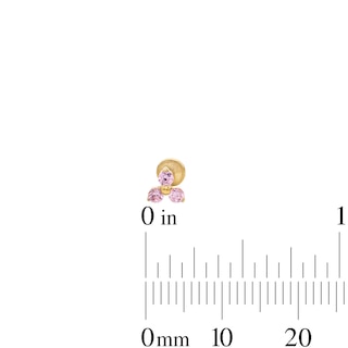 Yellow Ion-Plated CZ Pink Cartilage Stud Set - 18G 1/4"