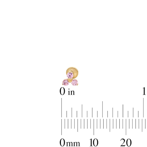 Yellow Ion-Plated CZ Pink Cartilage Stud Set - 18G 1/4"