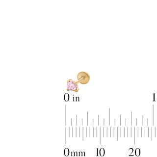 Yellow Ion-Plated CZ Pink Cartilage Stud Set - 18G 1/4"