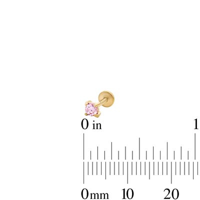 Yellow Ion-Plated CZ Pink Cartilage Stud Set - 18G 1/4"