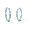 Thumbnail Image 1 of Solid Sterling Silver Simulated Opal Inside-Out Hoops
