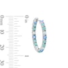 Thumbnail Image 2 of Solid Sterling Silver Simulated Opal Inside-Out Hoops