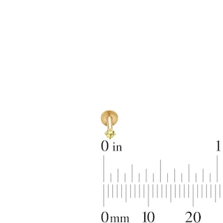 Yellow Ion-Plated CZ Cartilage Stud Set - 16G 5/16"