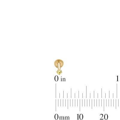 Yellow Ion-Plated CZ Cartilage Stud Set - 16G 5/16"