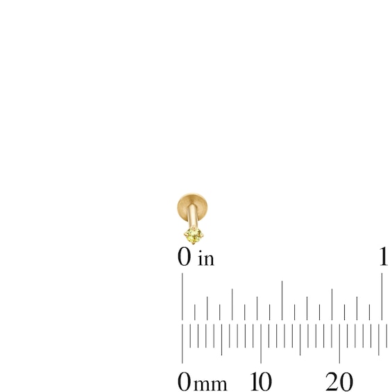 Yellow Ion-Plated CZ Cartilage Stud Set - 16G 5/16"