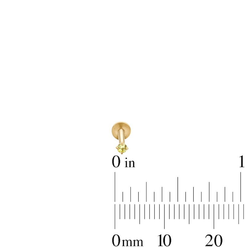 Main Image 3 of Yellow Ion-Plated CZ Cartilage Stud Set - 16G 5/16"