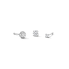 Thumbnail Image 1 of Semi-Solid Stainless Steel CZ and Crystal Nose Stud Set - 20G 1/4"