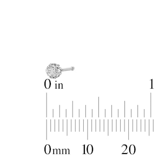 Semi-Solid Stainless Steel CZ and Crystal Nose Stud Set - 20G 1/4"