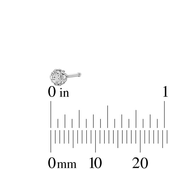 Semi-Solid Stainless Steel CZ and Crystal Nose Stud Set - 20G 1/4"