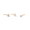 Thumbnail Image 1 of Yellow Ion-Plated CZ Heart, Star and Round Nose Stud Set - 20G 7/16"