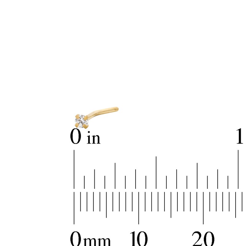 Main Image 2 of Yellow Ion-Plated CZ Heart, Star and Round Nose Stud Set - 20G 7/16"