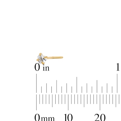 Yellow Ion-Plated CZ Heart, Star and Round Nose Stud Set - 20G 7/16"