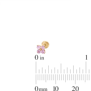 Yellow Ion-Plated CZ Pink Cartilage Stud Set - 16G 5/16"