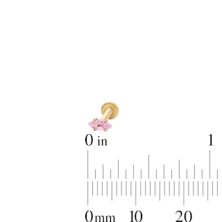 Yellow Ion-Plated CZ Pink Cartilage Stud Set - 16G 5/16"