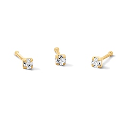 Yellow Ion-Plated Crystal Nose Bone Stud Trio – 22G 1/4"