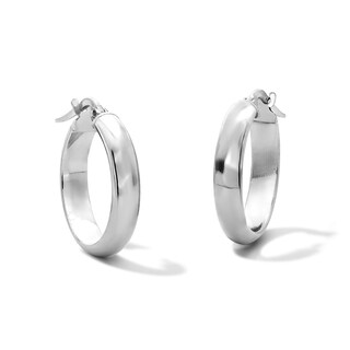 Hollow Sterling Silver Domed Hoops