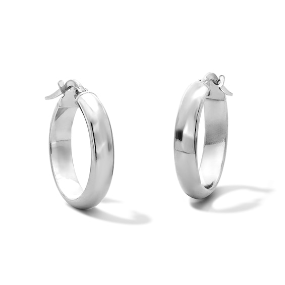 Hollow Sterling Silver Domed Hoops