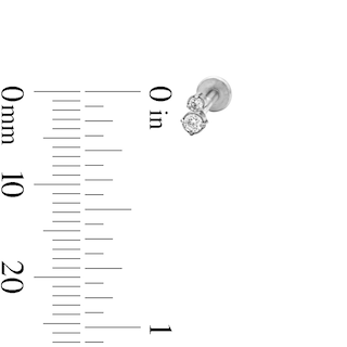 Stainless Steel CZ Cartilage Stud Set - 16G 5/16"