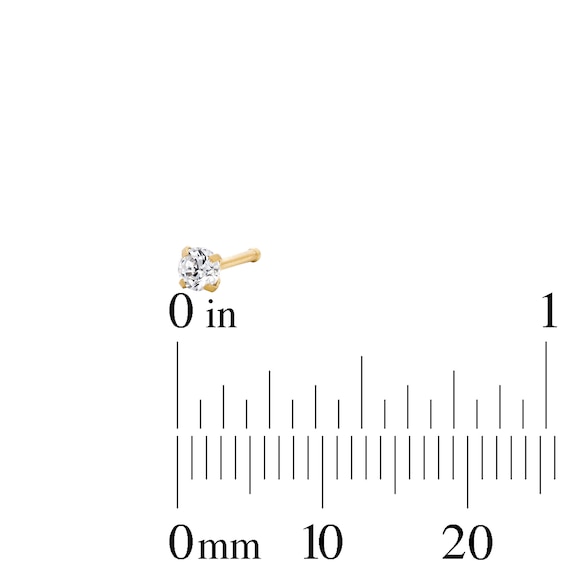 Yellow Ion-Plated CZ Nose Stud and Ring Set - 20G 1/4"