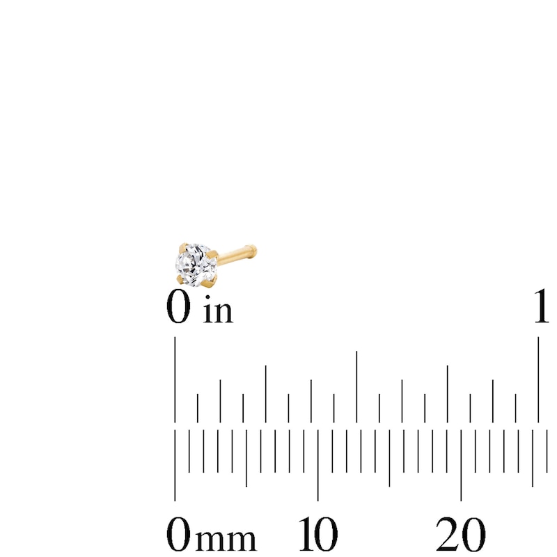 Main Image 2 of Yellow Ion-Plated CZ Nose Stud and Ring Set - 20G 1/4"