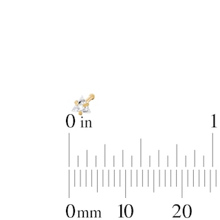 Yellow Ion-Plated CZ Nose Stud and Ring Set - 20G 1/4"