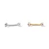 Thumbnail Image 1 of Yellow Ion-Plated and Stainless Steel CZ Curved Barbell Set – 16G 5/16"