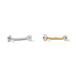 Yellow Ion-Plated and Stainless Steel CZ Curved Barbell Set – 16G 5/16"