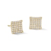 Thumbnail Image 1 of 10K Solid Gold 1/3 CT. T.W. Lab-Grown Diamond Pavé Square Studs