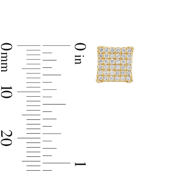10K Solid Gold 1/ CT. T.W. Lab-Grown Diamond Square Studs