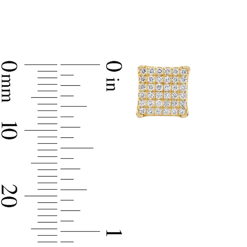 Main Image 2 of 10K Solid Gold 1/3 CT. T.W. Lab-Grown Diamond Pavé Square Studs
