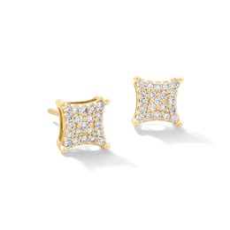 10K Solid Gold 1/5 CT. T.W. Lab-Grown Diamond Square Studs