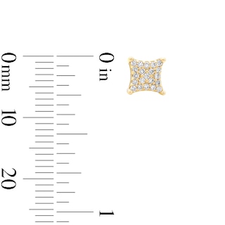 10K Gold 1/5 CT. T.W. Lab-Grown Diamond Pavé Curved Square Studs