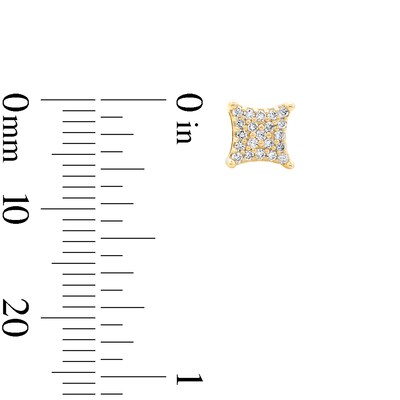 10K Gold 1/5 CT. T.W. Lab-Grown Diamond Pavé Curved Square Studs