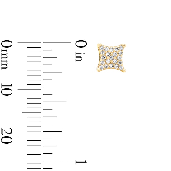 10K Gold 1/5 CT. T.W. Lab-Grown Diamond Pavé Curved Square Studs